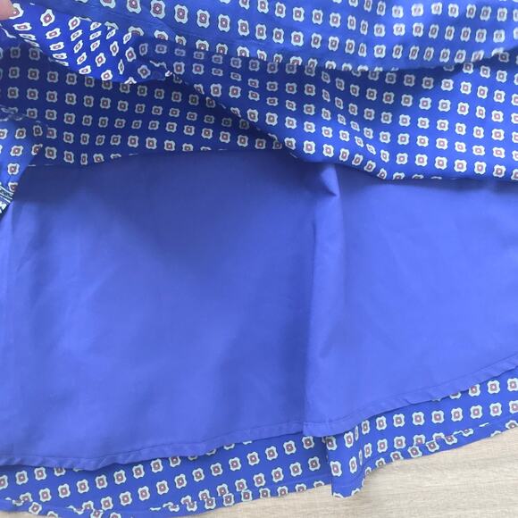 Madewell Ascot Blue Grid Pattern Silk Mini Dress Women Sz M - Picture 10 of 11